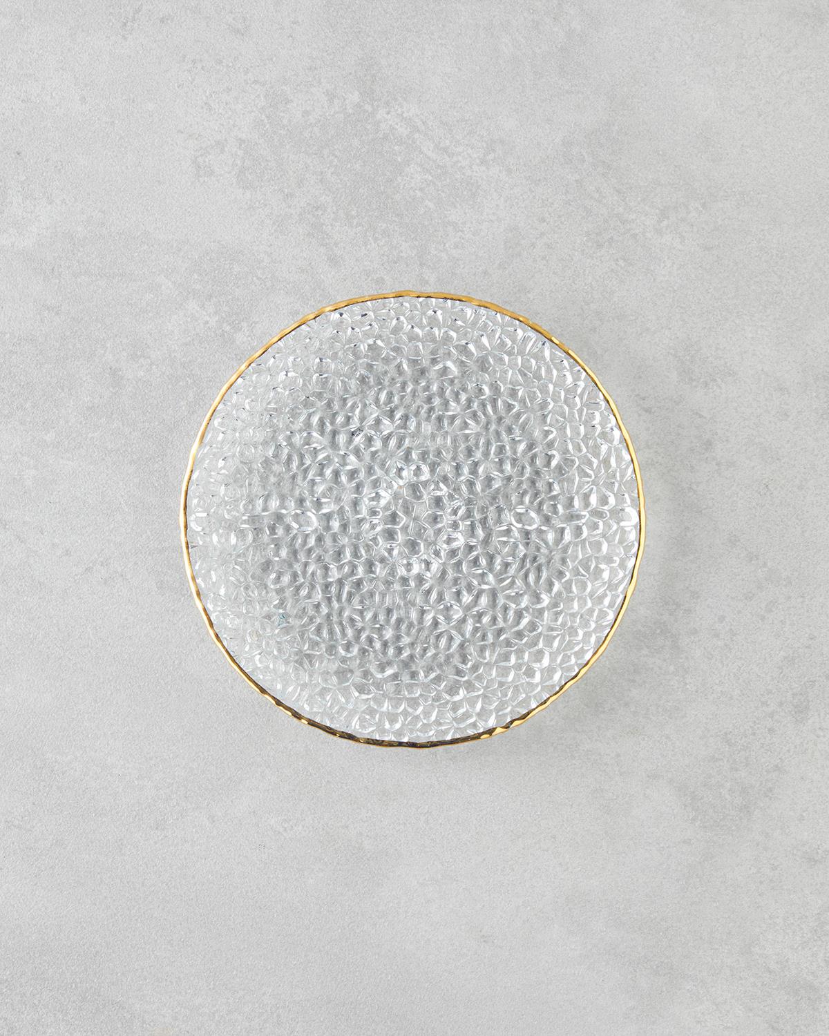 Premium Gold Rimmed Glass Pasta Plate Professional Dinnerware