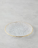 Premium Gold Rimmed Glass Pasta Plate Professional Dinnerware