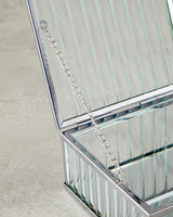 Professional Silver Glass Decorative Storage Box