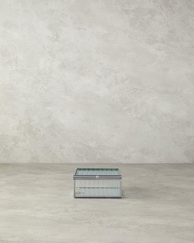 Professional Silver Glass Decorative Storage Box