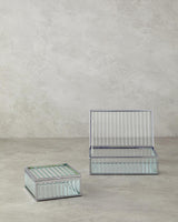 Professional Silver Glass Decorative Storage Box
