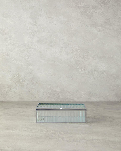 Professional Silver Glass Decorative Storage Box