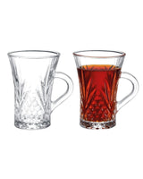 Glass 4 - piece Tea Cup Set - Modern Classic Elegance - TryAladdin