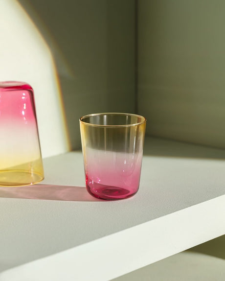Glass 4 - Piece Water Glass Set - Vibrant Two - Tone Design - TryAladdin