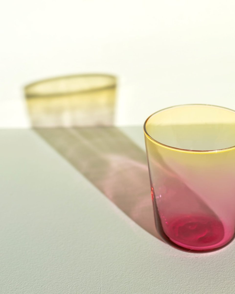 Glass 4 - Piece Water Glass Set - Vibrant Two - Tone Design - TryAladdin