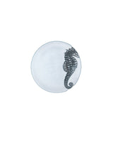 Glass Dinner Plate - Marine Blue Design - TryAladdin