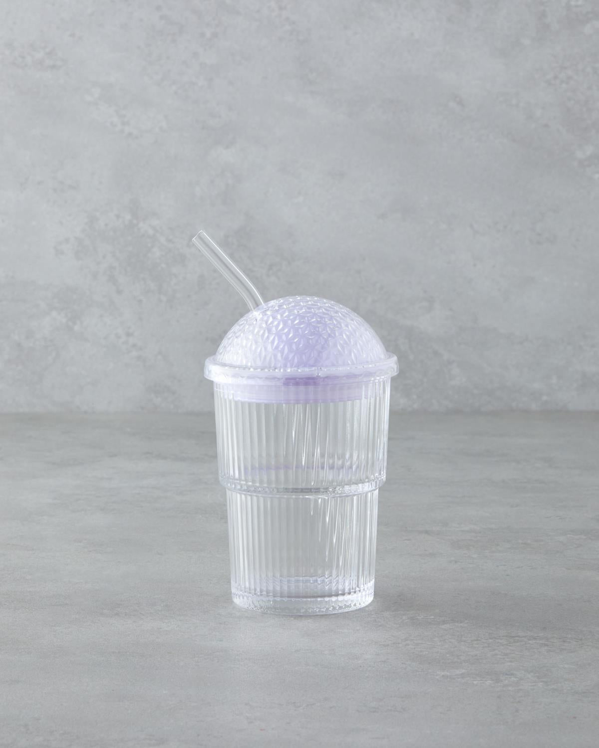 Elegant Lilac Glass Beverage Tumbler