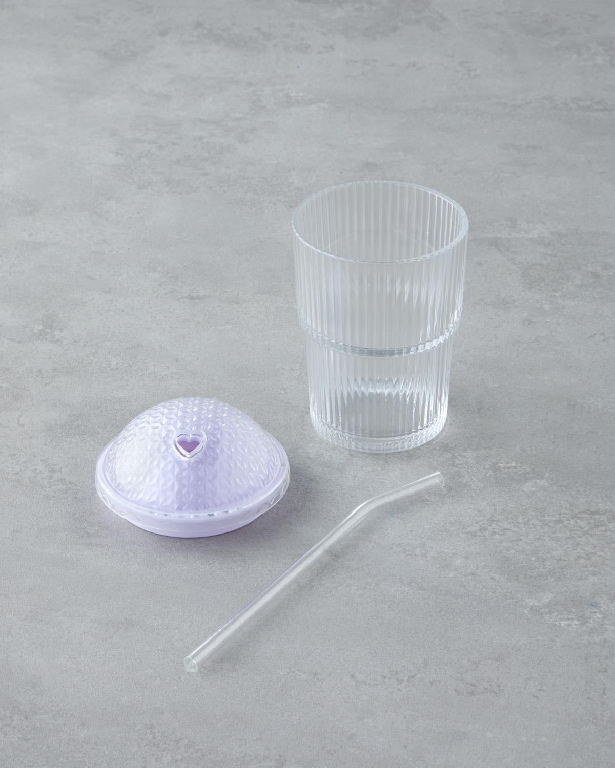 Elegant Lilac Glass Beverage Tumbler