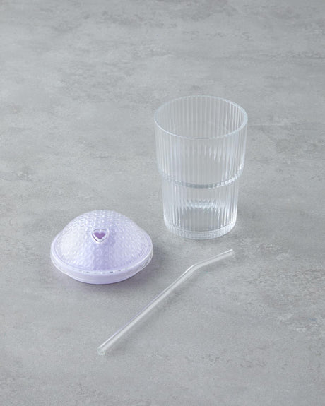 Elegant Lilac Glass Beverage Tumbler