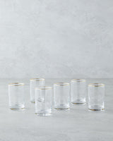 Premium Gold Accent Espresso Serving Glasses - 6 Piece Set