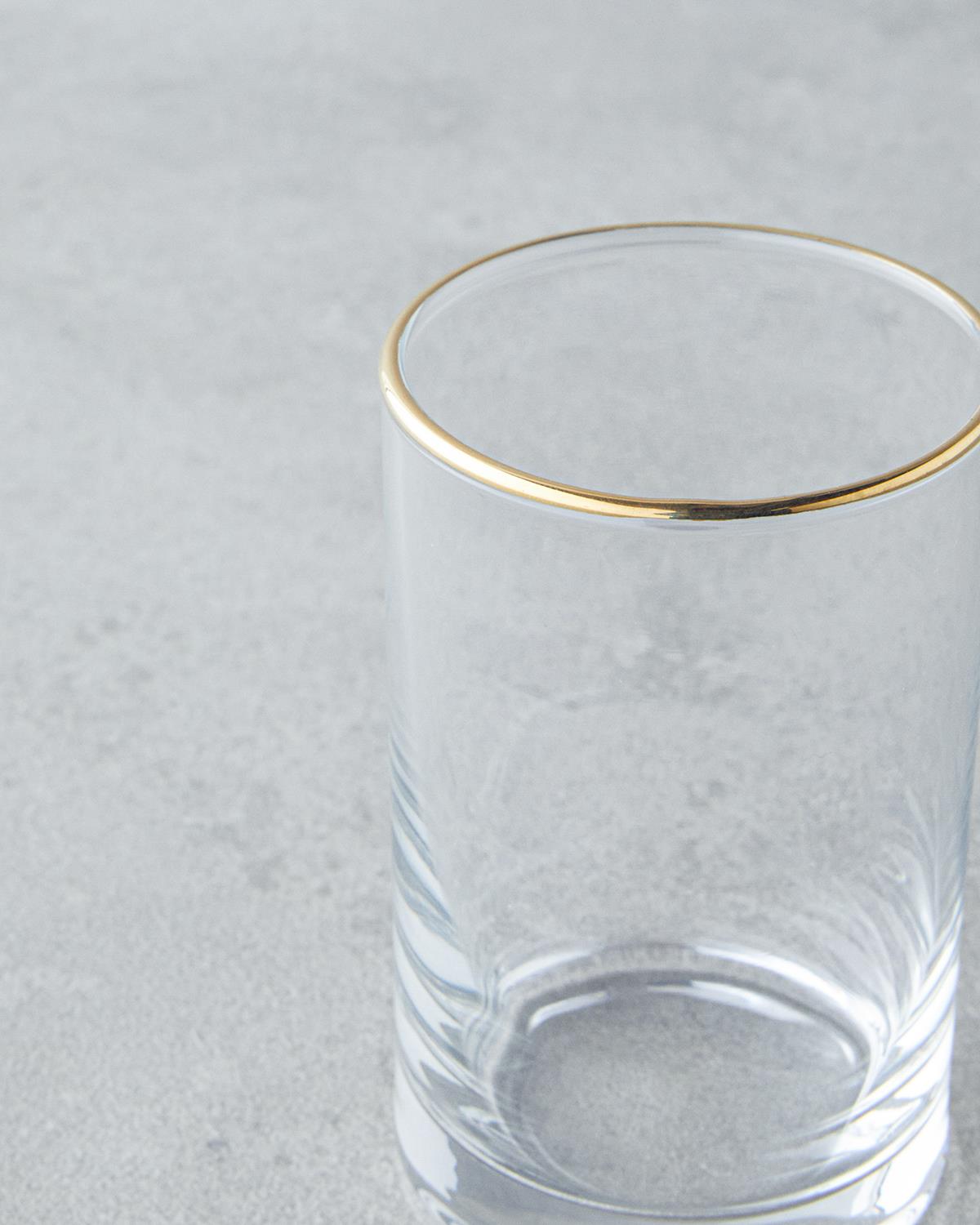 Premium Gold Accent Espresso Serving Glasses   6 Piece Set