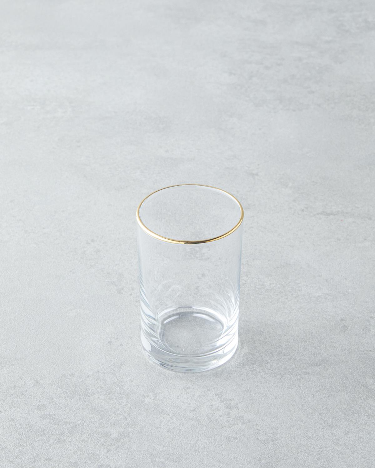 Premium Gold Accent Espresso Serving Glasses   6 Piece Set