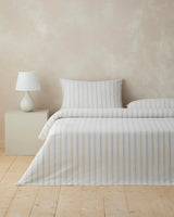 Premium Yarn Dyed Striped Duvet Cover Set Single Beige Gray
