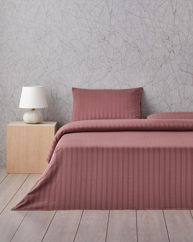 Premium Percale Easy Iron Double Duvet Cover Set Foggy Plum