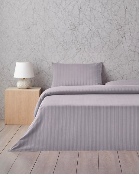 Premium Glossy Easy Iron Percale Duvet Cover Set   Double Size   Grey