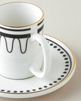 Premium Bone Porcelain Espresso Cup Set   4 Piece   90ml   Black White Gold