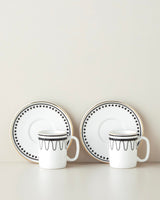 Premium Bone Porcelain Espresso Cup Set   4 Piece   90ml   Black White Gold