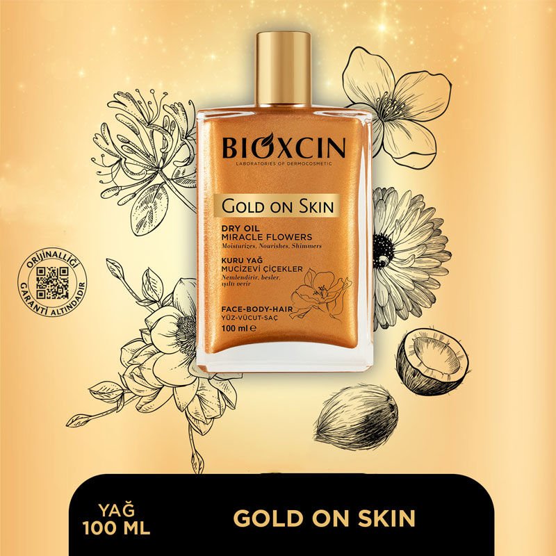 Gold Glow Shimmer Dry Oil for Face & Body, 100ml - TryAladdin