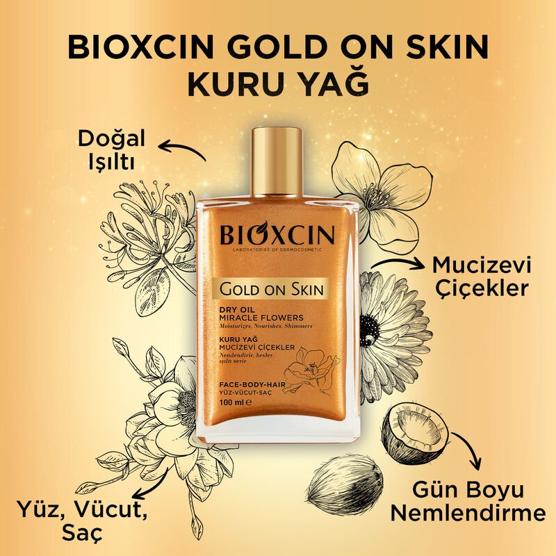 Gold Glow Shimmer Dry Oil for Face & Body, 100ml - TryAladdin