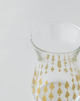 Premium Turkish Tea Glass Set with Gold Leaf Design 6 Piece