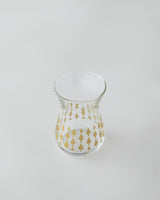 Premium Turkish Tea Glass Set with Gold Leaf Design 6 Piece