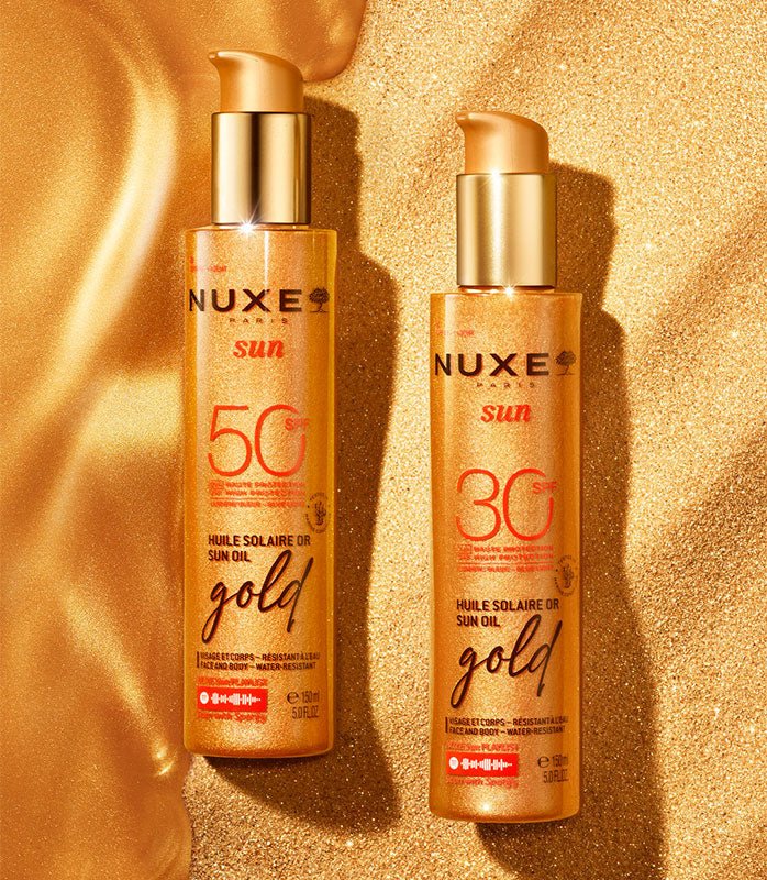 Golden Shimmer Bronzing Sun Protective Oil SPF30 for Face & Body - TryAladdin