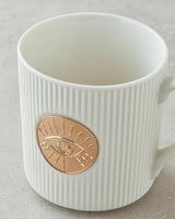 Elegant New Bone China Festive Design Mug   White Gold