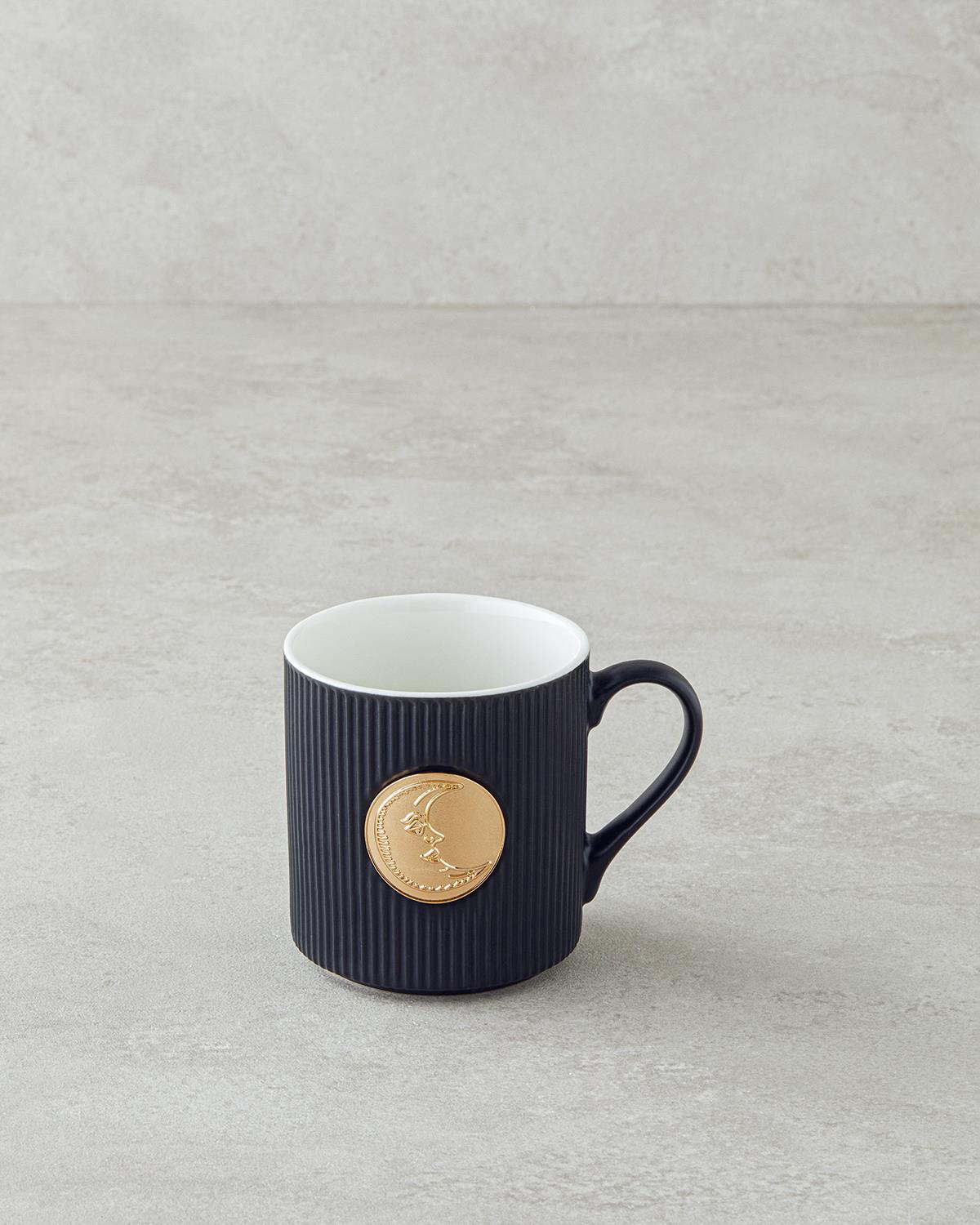 Premium New Bone China Holiday Mug Black Gold