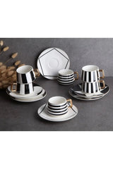 Gonul Professional Porcelain Turkish Coffee Cup Set - 6 Piece - TryAladdin