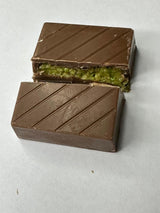 Gourmet Knafeh Pistachio Milk Chocolate Squares - 14g x 75 Count Round Box - TryAladdin