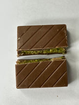 Gourmet Knafeh Pistachio Milk Chocolate Squares - 14g x 75 Count Round Box - TryAladdin