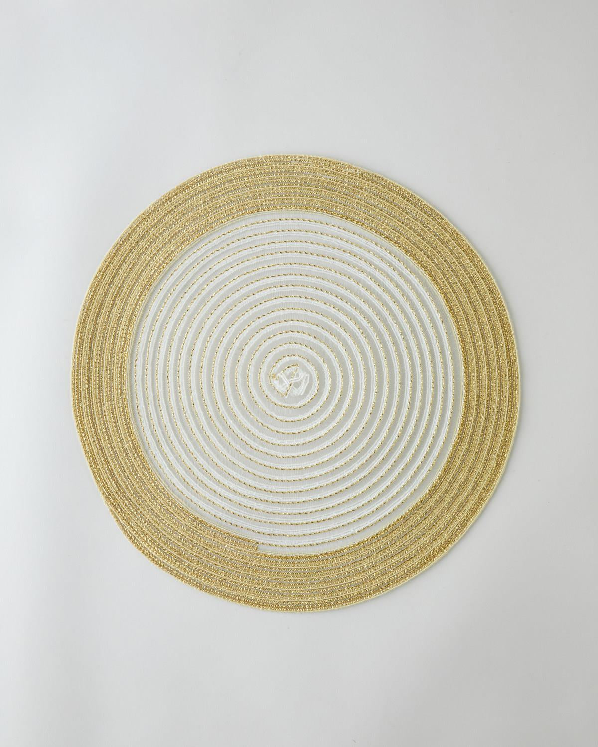Professional Grade Polypropylene Round Placemat Set Gold 38cm