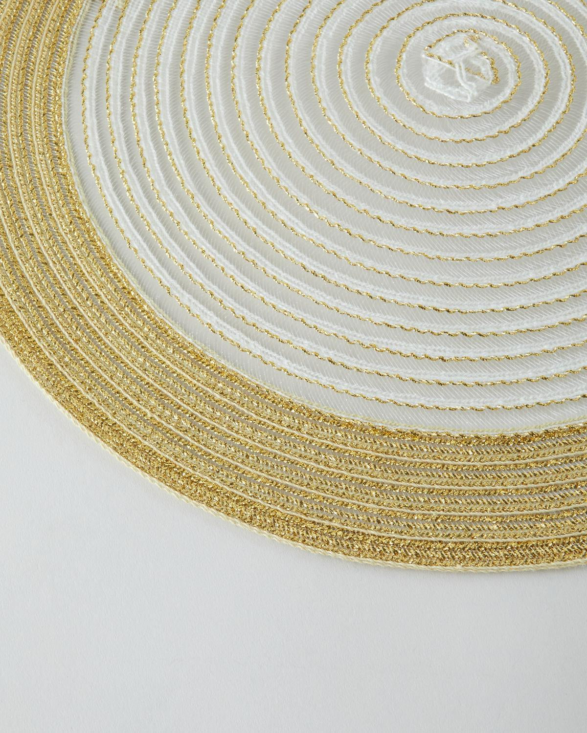 Professional Grade Polypropylene Round Placemat Set Gold 38cm
