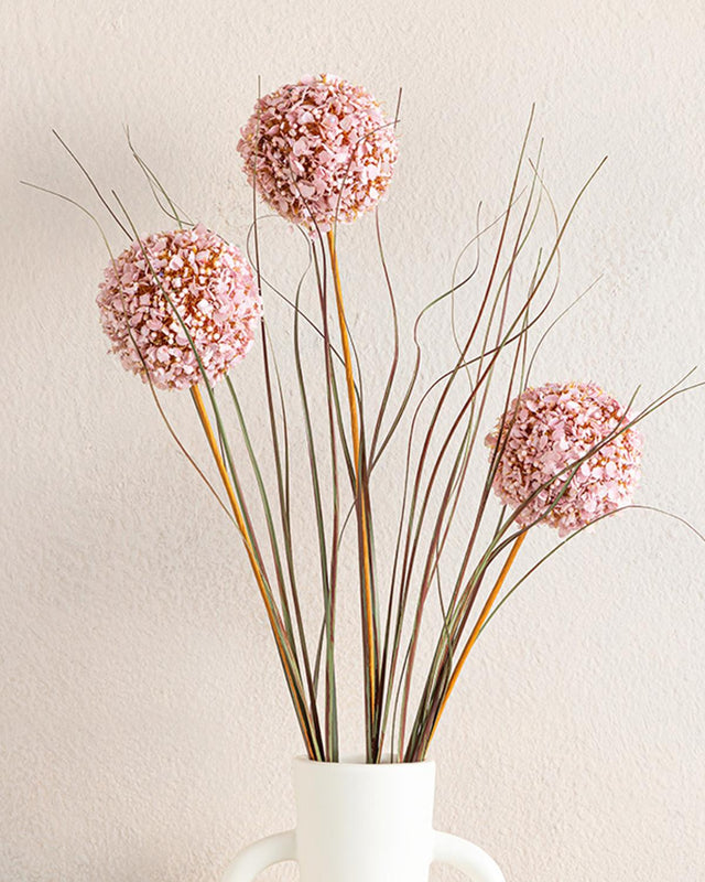 Premium Pink Artificial Grass Stem - Decorative Floral Bush