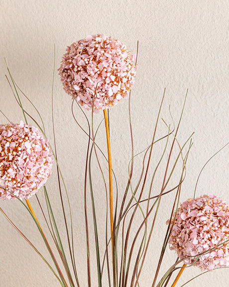 Premium Pink Artificial Grass Stem - Decorative Floral Bush