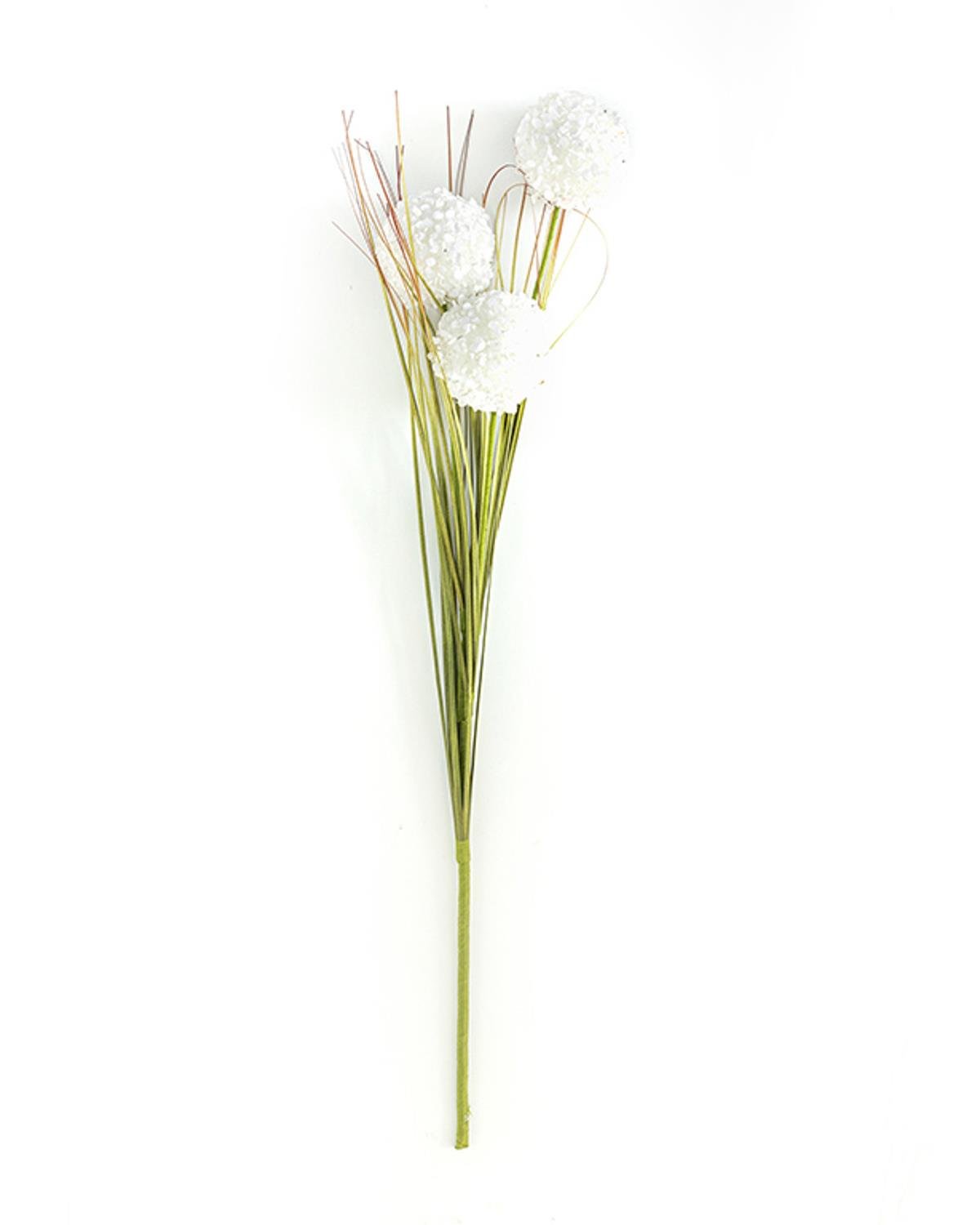Professional White Artificial Grass Bush Stem Decoration