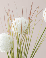 Professional White Artificial Grass Bush Stem Decoration