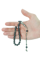 Gray Natural Hematite Stone Prayer Beads, 33 Beads - TryAladdin