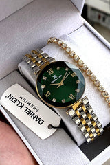 Green Dial Women's Watch & Bracelet Gift Set - TryAladdin