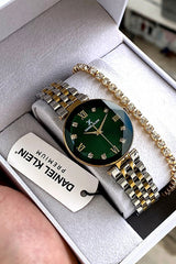 Green Dial Women's Watch & Bracelet Gift Set - TryAladdin