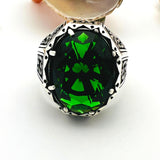 Green Emerald Stone Men's Ring