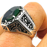 Green Emerald Stone Men's Ring