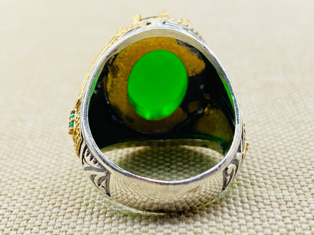 Green Emerald Stone Ring for Men