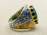 Green Emerald Stone Ring for Men