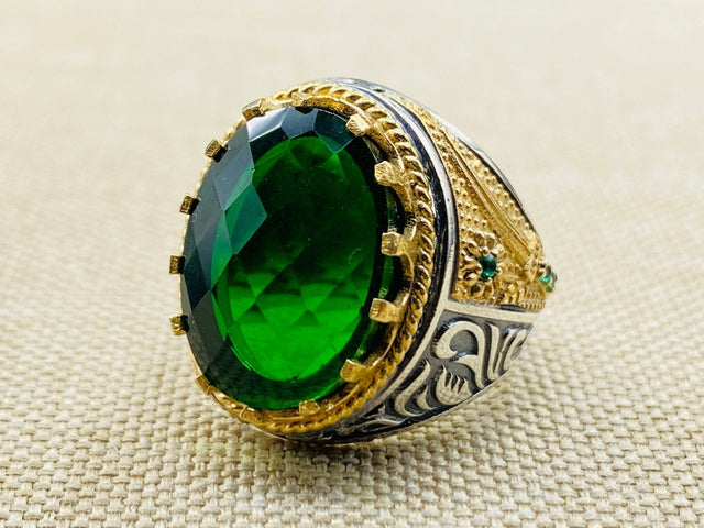 Green Emerald Stone Ring for Men