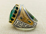 Green Emerald Stone Ring for Men