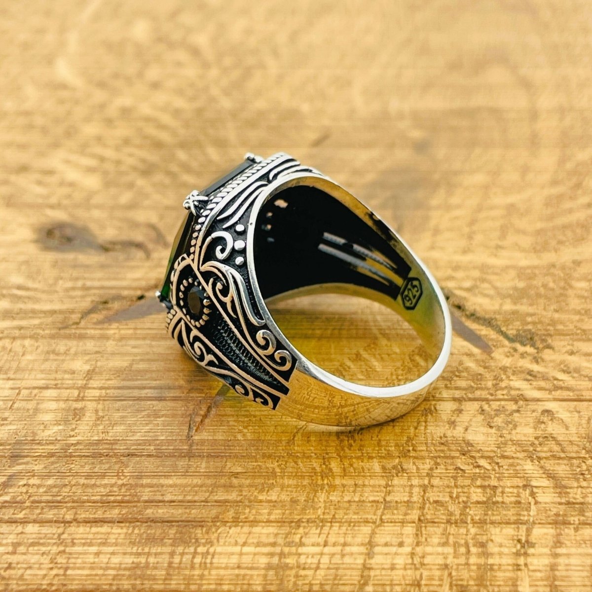 Green Stone Silver Ring