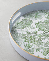 Durable-Polypropylene-Serving-Tray-White-Green-Decorative