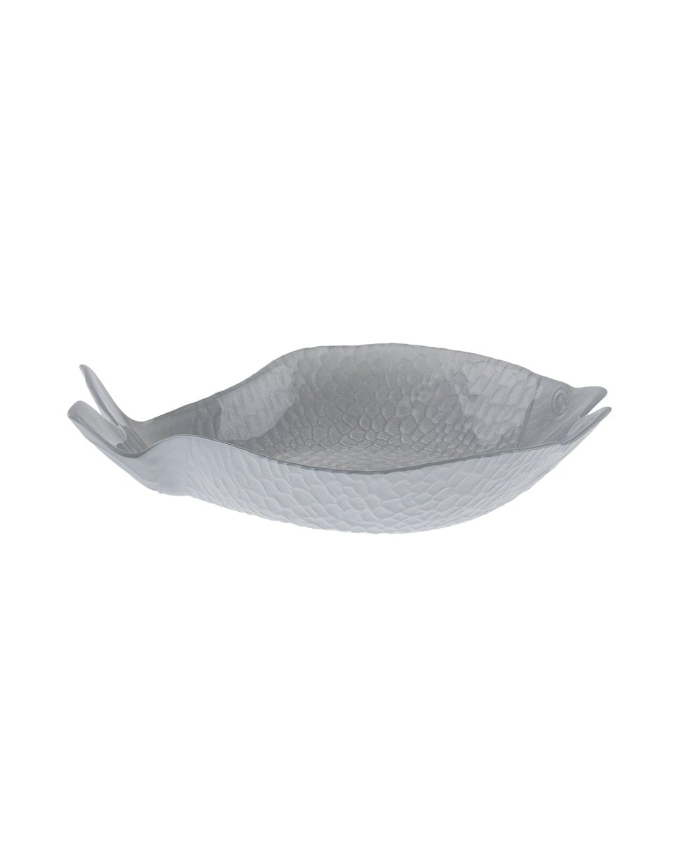 Grey Glass Serving Plate - Modern Elongated Design - TryAladdin