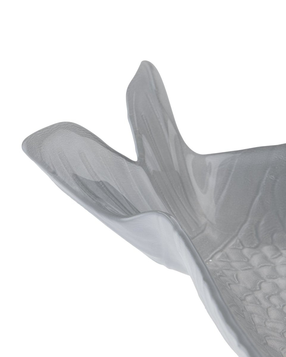 Grey Glass Serving Plate - Modern Elongated Design - TryAladdin